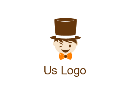 winking character with bow tie and top hat