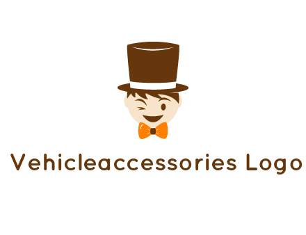 winking character with bow tie and top hat