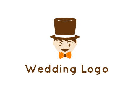 winking character with bow tie and top hat