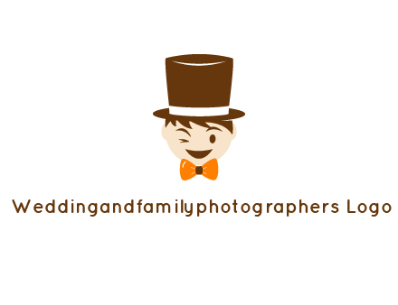 winking character with bow tie and top hat