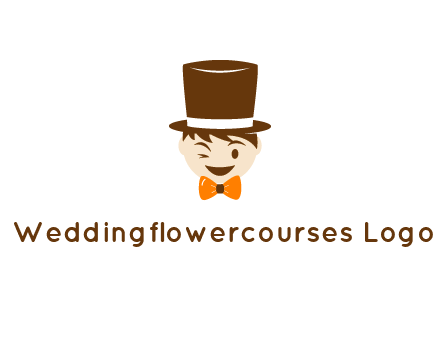 winking character with bow tie and top hat