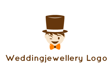 winking character with bow tie and top hat