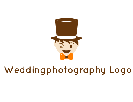 winking character with bow tie and top hat