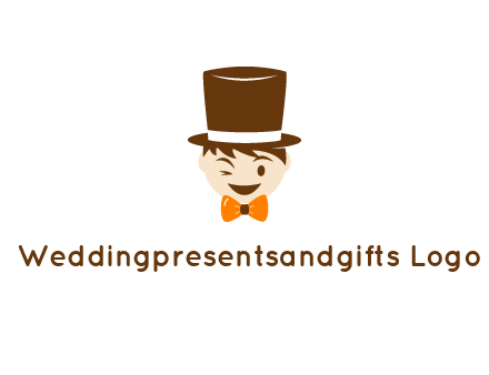 winking character with bow tie and top hat