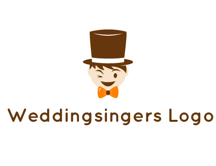 winking character with bow tie and top hat