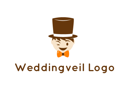 winking character with bow tie and top hat
