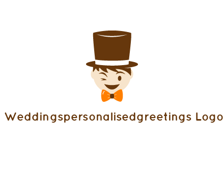 winking character with bow tie and top hat