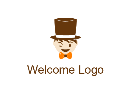 winking character with bow tie and top hat