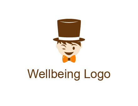 winking character with bow tie and top hat