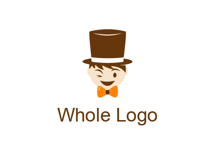 winking character with bow tie and top hat