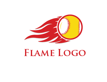 baseball with flames icon