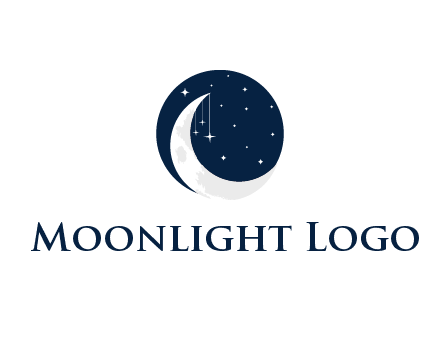 moon and stars at night logo