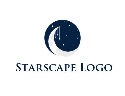 moon and stars at night logo