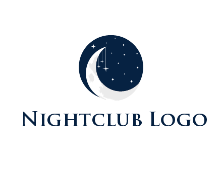moon and stars at night logo