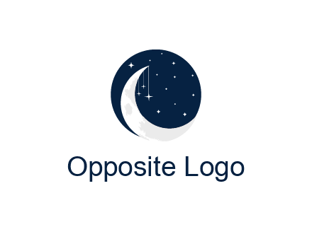 moon and stars at night logo