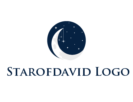 moon and stars at night logo