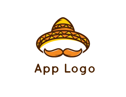 thick mustache and Mexican hat con
