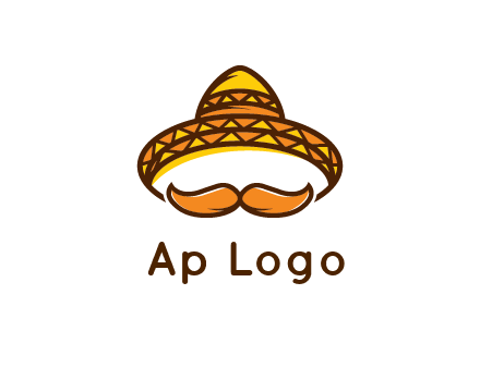 thick mustache and Mexican hat con