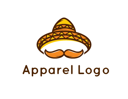 thick mustache and Mexican hat con
