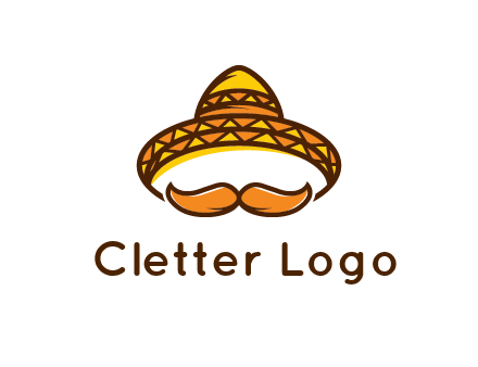 thick mustache and Mexican hat con