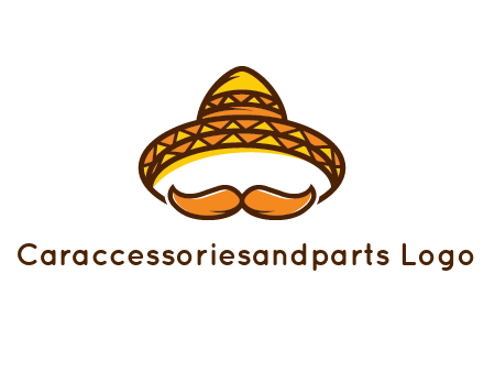 thick mustache and Mexican hat con