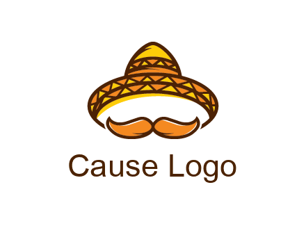 thick mustache and Mexican hat con
