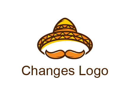 thick mustache and Mexican hat con