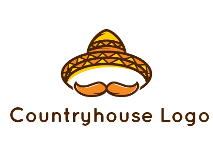 thick mustache and Mexican hat con