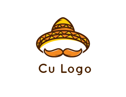 thick mustache and Mexican hat con
