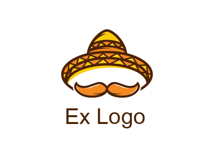 thick mustache and Mexican hat con