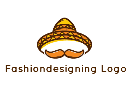 thick mustache and Mexican hat con