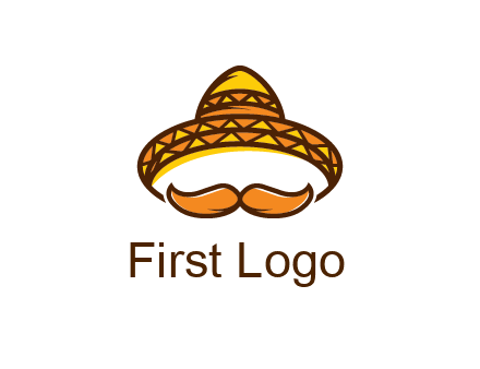 thick mustache and Mexican hat con