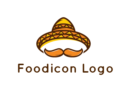 thick mustache and Mexican hat con