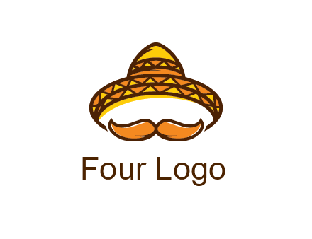 thick mustache and Mexican hat con