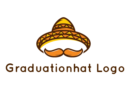 thick mustache and Mexican hat con