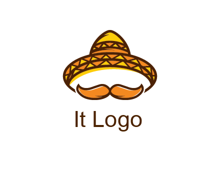 thick mustache and Mexican hat con
