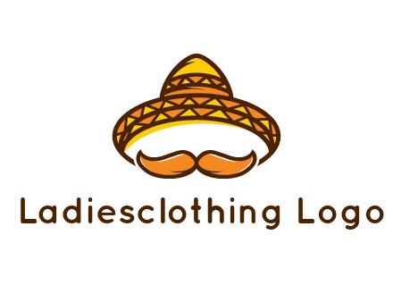 thick mustache and Mexican hat con