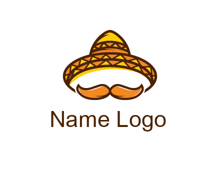 thick mustache and Mexican hat con