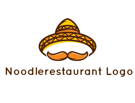 thick mustache and Mexican hat con