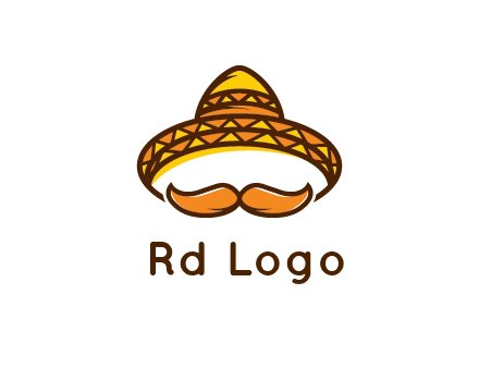 thick mustache and Mexican hat con