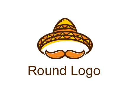 thick mustache and Mexican hat con