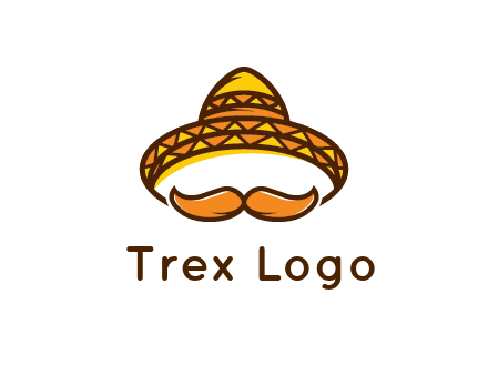 thick mustache and Mexican hat con