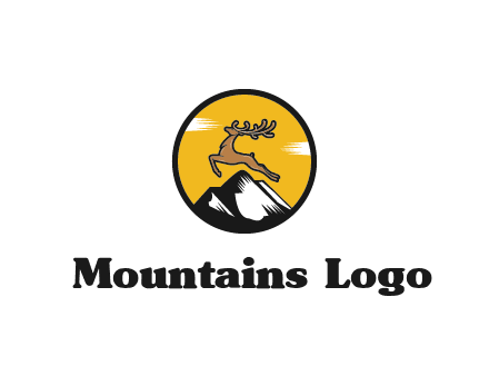 reindeer jumping over mountains logo