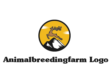 reindeer jumping over mountains logo