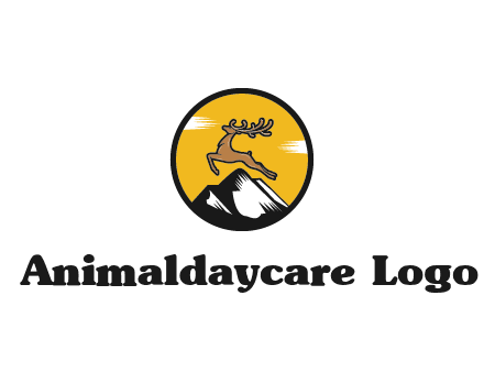reindeer jumping over mountains logo