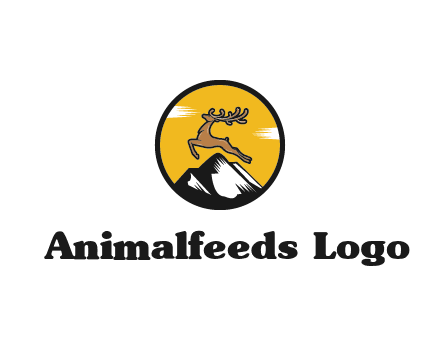 reindeer jumping over mountains logo