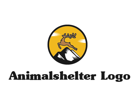 reindeer jumping over mountains logo