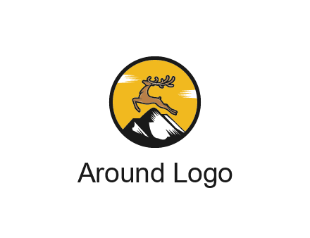 reindeer jumping over mountains logo