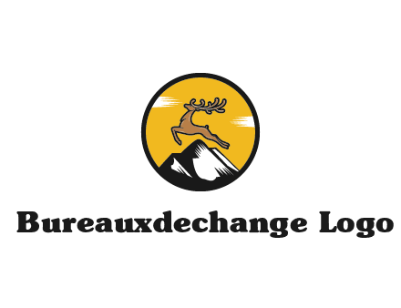 reindeer jumping over mountains logo