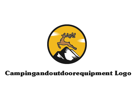 reindeer jumping over mountains logo